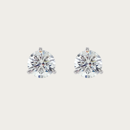 14K White Gold 1/4 CTW Natural Diamond Stud Earrings- Upgraded to DE/VVS1 EXEXEX