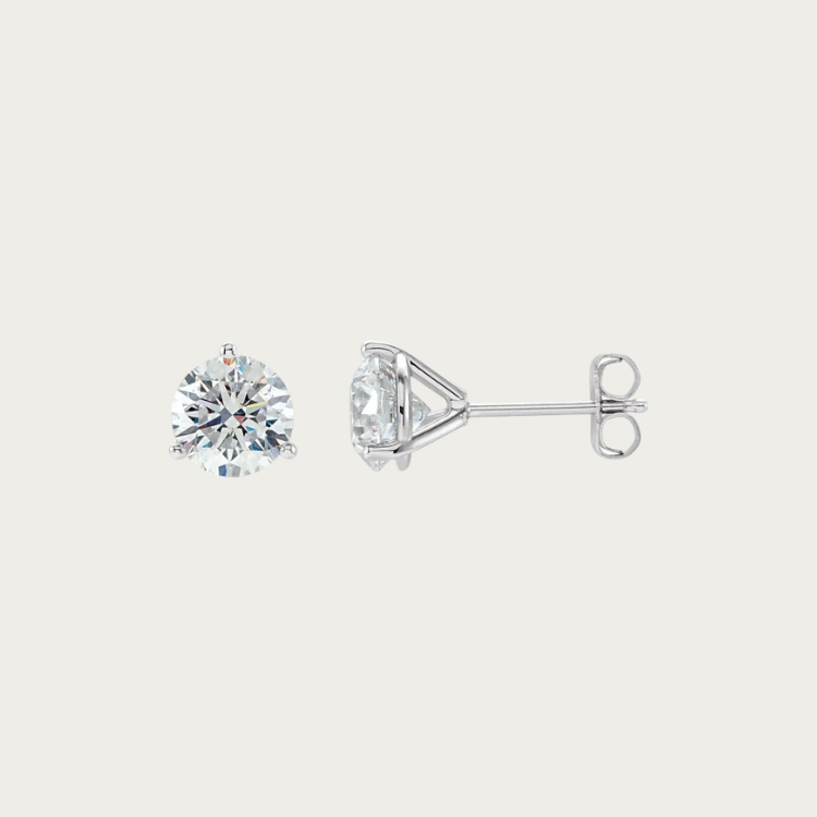 14K White Gold 1/4 CTW Natural Diamond Stud Earrings- Upgraded to DE/VVS1 EXEXEX