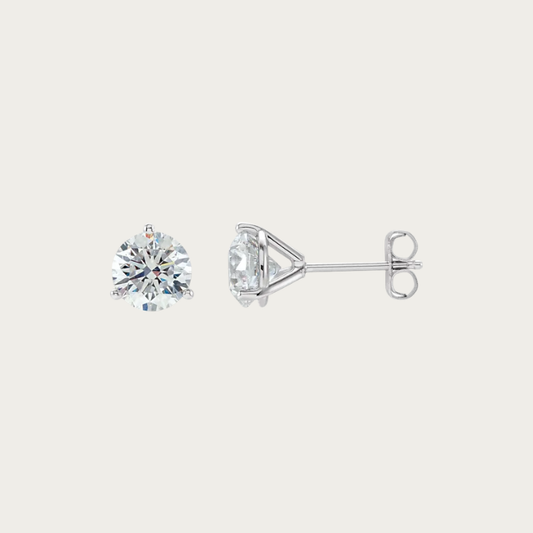 14K White Gold 1/4 CTW Natural Diamond Stud Earrings- Upgraded to DE/VVS1 EXEXEX
