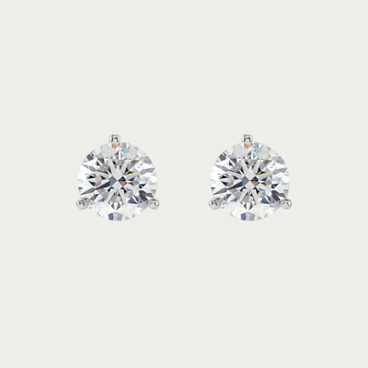 14K White Gold 1/4 CTW Natural Diamond Stud Earrings- Upgraded to DE/VVS1 EXEXEX