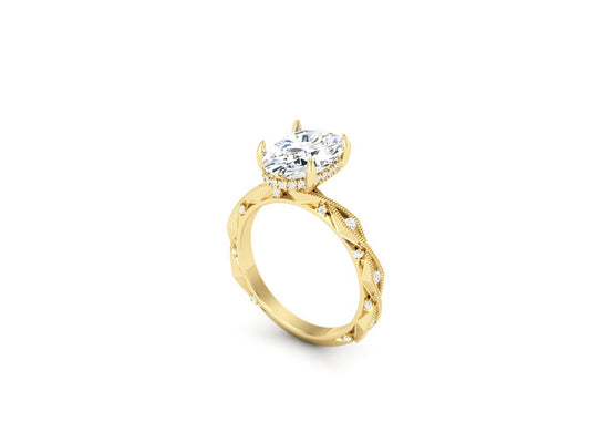 Custom 14kt Yellow Gold Engagement Ring