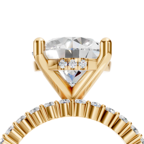 Custom 14K Yellow Gold Engagement Ring & Wedding Band