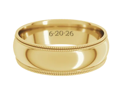 Blake 14kt yellow gold double milgrain band